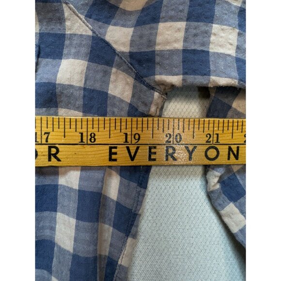 Abercrombie & Fitch Womens Long Sleeves Button Up Shirt Size M Blue Beige Plaid - Picture 7 of 10